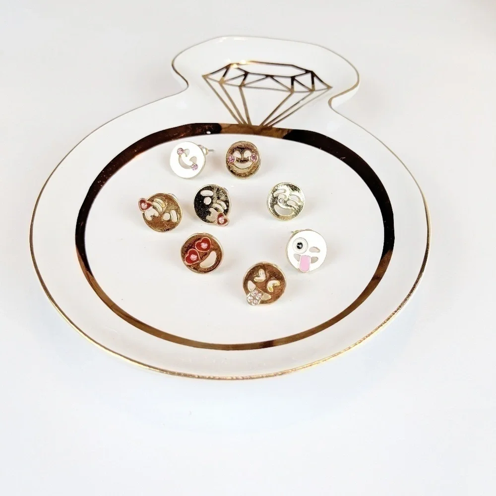 Gold Emojis Studs Jewelry/Accessories‎